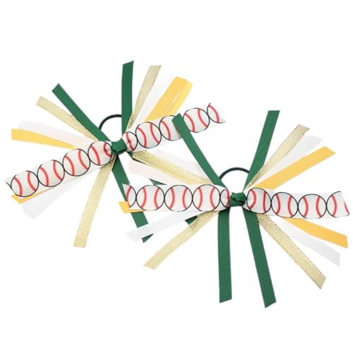2pcs Softball Haarbindungen Für Mädchen Mit Bunten Band Und Streamern Elastics Scrunchies Haare Erklärungen Pferdeschwanzhalter von Fcnjsao