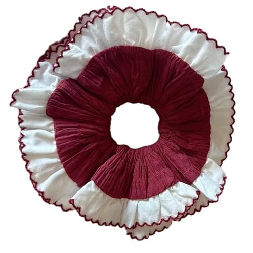 Ästhetische Spitzenrisse Elastische Doppelschicht Haarseile Hochzeitsfeier Strand Kopfbedeckung Big Buns Haare Elastisch Für Formelle von Fcnjsao