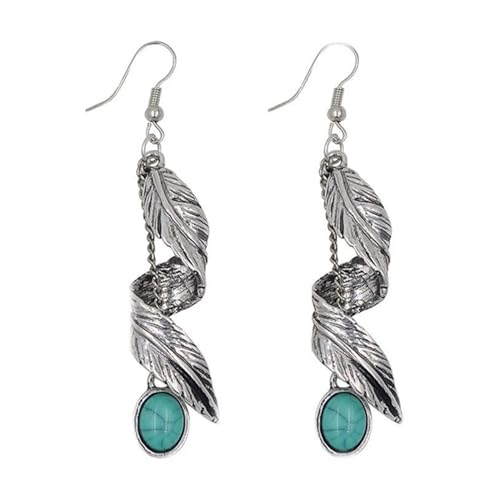 Blatt Dangle Ohrringe Mit Grünem Stein Raffinierter Böhmischer Ohrringe Modische Accessoires Frauen Ohrbedeckung von Fcnjsao