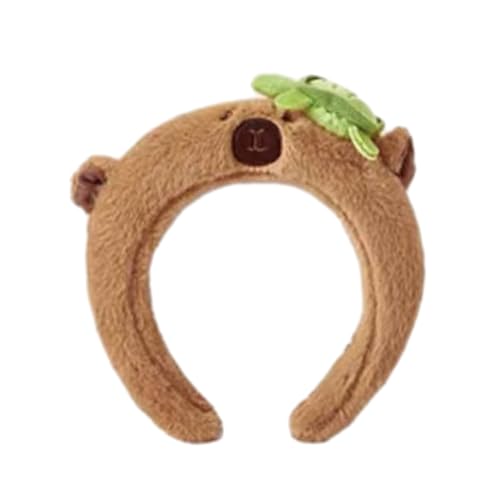 Cartoon-Stirnband, Capybara-Haarband, Haarschmuck, stilvolle Kopfbedeckung, Kopfschmuck, Haarreif, Plüschmaterial für Damen, Capybara-Haar-Accessoire von Fcnjsao