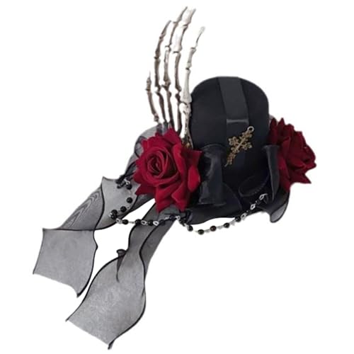 Clip Mit Blumen Eleganter Schädel Top Haare Haarnadel Für Frauen Skelettkrallen Kopfschmuck von Fcnjsao