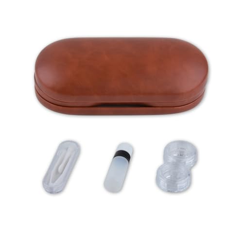 Contacts Lenes Box Set PU-Komponenten Linsenbox mit verspiegelten Multifunktionskontakten Etui für Augenlinsenhalter Frauen Mädchen von Fcnjsao