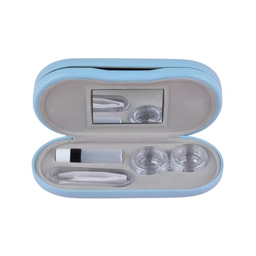 Contacts Lenes Box Set PU-Komponenten Linsenbox mit verspiegelten Multifunktionskontakten Etui für Augenlinsenhalter Frauen Mädchen von Fcnjsao