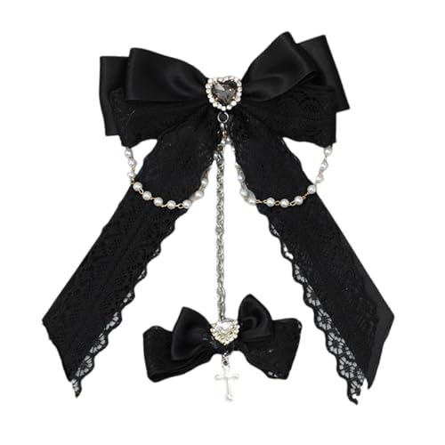 Cosplay-Haarspange, Anime-Spitzen-Haarschleifen mit Kettenanhänger, Anime-Haarspangen, für Mottoparty, Kopfschmuck für den täglichen Gebrauch von Fcnjsao