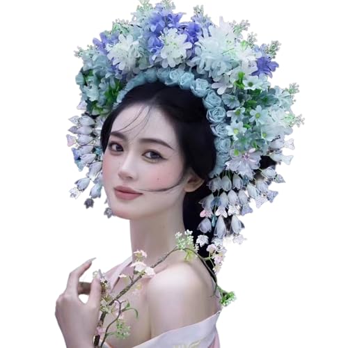 Damen-Haarspange mit Blüten für modische Frisuren, zartes Blumenhaarnadel-Accessoire, elegantes Blumen-verziertes Haarband, vielseitiges Stirnband von Fcnjsao