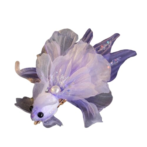 Elegante Fisch Glitzer Stilvolle Form Haarnadel Balletcore Haarspange Glitzer Flachclip Balletcore Retro Haarnadel von Fcnjsao