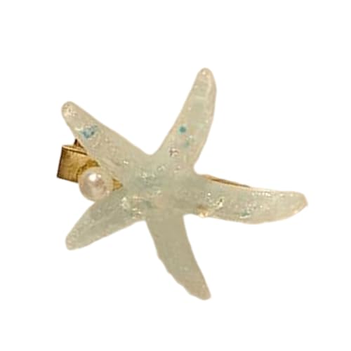 Elegante Haarspange in Form eines Seesterns/Muschels, Accessoire für Küstenoutfits, Schmuck, modischer Haarschmuck für Mädchen, Seestern, Muschel-Clip von Fcnjsao