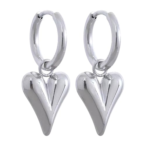 Fade Resistente Tropfen Ohrringe Liebe Herz Huggie Hoop Ohrringe Stylish Ohrhänger Elegante Ohrdekorationen Für Partys von Fcnjsao