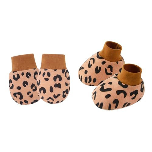Fcnjsao 1 Set Weiche Und Komfortable Baumwollbaby Fäustlinge Mit Socken Für Neugeborene Atmungsaktive Kratzer Handschuhe 0-6 Monate Bequeme Verschleiß von Fcnjsao