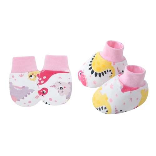 Fcnjsao 1 Set Weiche Und Komfortable Baumwollbaby Fäustlinge Mit Socken Für Neugeborene Atmungsaktive Kratzer Handschuhe 0-6 Monate Bequeme Verschleiß von Fcnjsao