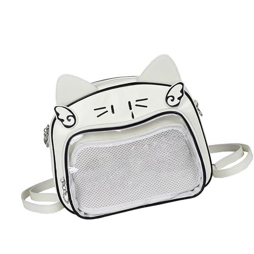 Fcnjsao Anime Cats Crossbody Umhängetasche Mit Verstellbarem Riemen Klarer Vorderer Stift Display Itabag Rucksack Für Frauen Und Teenager Mädchen Katzen Rucksack von Fcnjsao