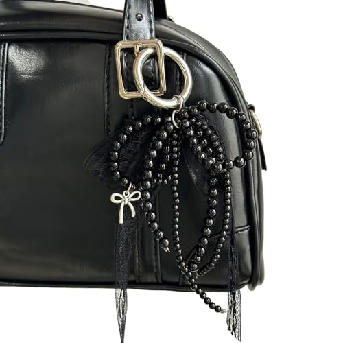Fcnjsao Bowknot Hanging Charme Imitation Perlen Perlen Bowtie Anhänger Keychain Schmetterling Knoten Schlüsselkette Schmuck Für Frauen Mädchen von Fcnjsao