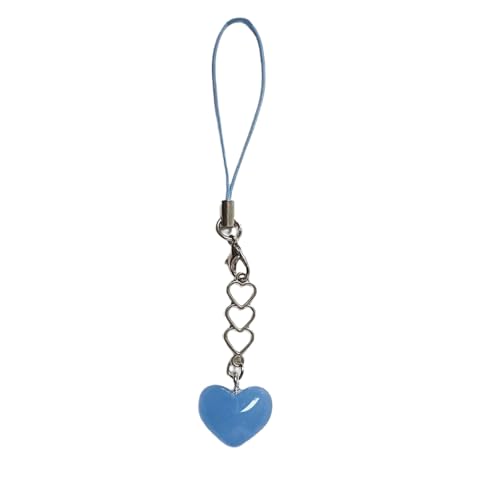 Fcnjsao Buntes Handy Lanyard Liebe Herzförmige Schlüsselbeuteldekorationen Handgefertigter Telefon Charme Unisex Schlüsselkette Schmuck Schmuck von Fcnjsao