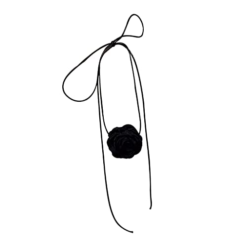 Fcnjsao Coole Retro-schwarze Dinner-Party-Spitzen-Choker-Krawatte für Damen und Mädchen, Stoff von Fcnjsao