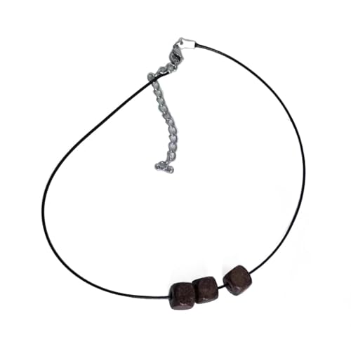 Fcnjsao Damen-Halskette, Hip-Hop, cooles Schlüsselbein, 3D-Holzperlen-Halskette für Männer und Frauen, PU-Seil, Choker, koreanischer Modeschmuck, Ornament von Fcnjsao