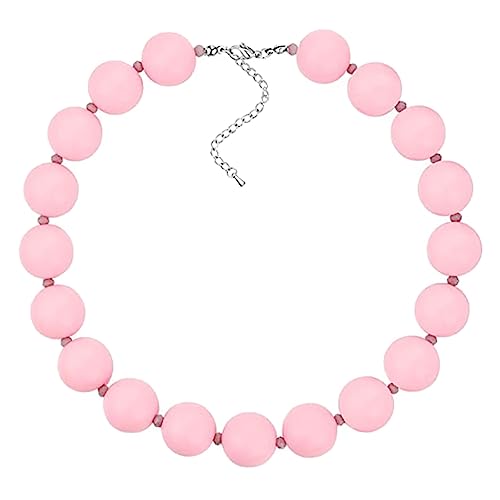 Fcnjsao Damen-Halskette, Perlen-Halskette, Acrylperlen, Modeschmuck, Statement-Halsreif für Männer und Frauen, Acryl von Fcnjsao