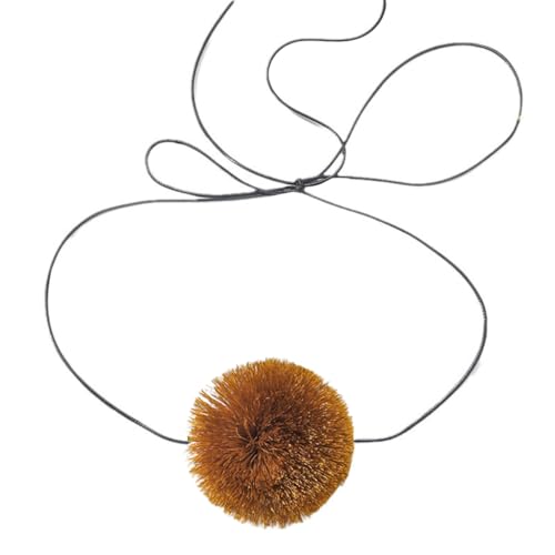 Fcnjsao Damen-Halskette, Retro-Halskette, übertriebene lange Seil-Halskette mit Anhänger, einzigartig, modisch, Statement-Halsschmuck für Mädchen, Haarball, Wachsfaden von Fcnjsao