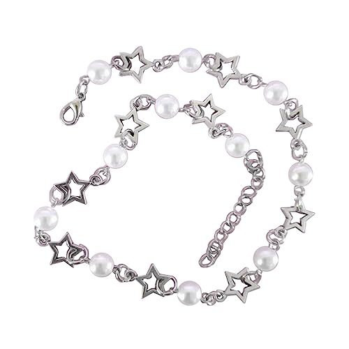 Fcnjsao Damen-Halskette, Schmuck, coole hohle Stern-Anhänger, Halskette, modische Perlen, Stern-Choker-Halskette für Frauen, Punk-Accessoires von Fcnjsao