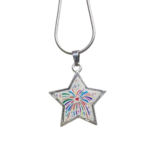 Fcnjsao Damen-Halskette, bunt, fünfzackig, Stern-Halskette, Verzierung, modische und einzigartige Kette, Accessoire, Schmuckanhänger für Frauen Fcnjsao Damen-Halskette, bunt, fünfzackig, Stern-Halskette, Verzierung, modische und einzigartige Kette, Accessoire, Schmuckanhänger für Frauen von Fcnjsao