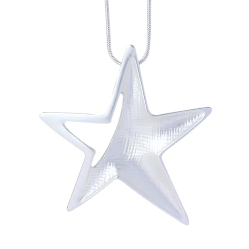 Fcnjsao Damen-Halskette, hohl, fünfzackiger Stern-Anhänger, Halskette für Frauen, koreanische Mode, Punk-Pullover, Hals-Kette, Trend-Jewelr von Fcnjsao