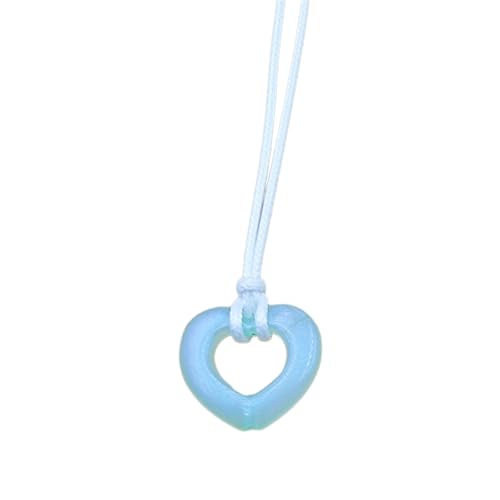 Fcnjsao Damen-Halskette, schlicht, hohl, Herzanhänger, Halskette, eleganter Halsband, Halsband, Schlüsselbeinkette, Modeschmuck, Acryl von Fcnjsao