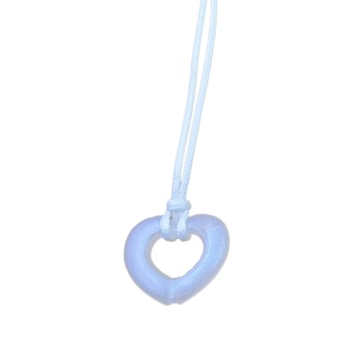 Fcnjsao Damen-Halskette, schlicht, hohl, Herzanhänger, Halskette, eleganter Halsband, Halsband, Schlüsselbeinkette, Modeschmuck, Acryl von Fcnjsao