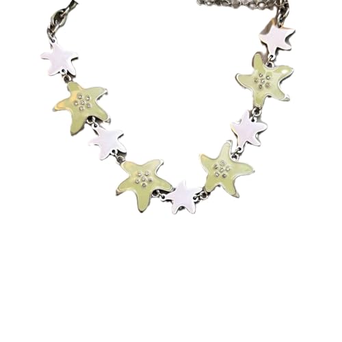 Fcnjsao Damen-Halskette, unregelmäßiger fünfzackiger Stern, Schlangen-Halskette, weibliches Temperament, Schlüsselbeinkette, Student, einfacher Schmuck, Metall von Fcnjsao