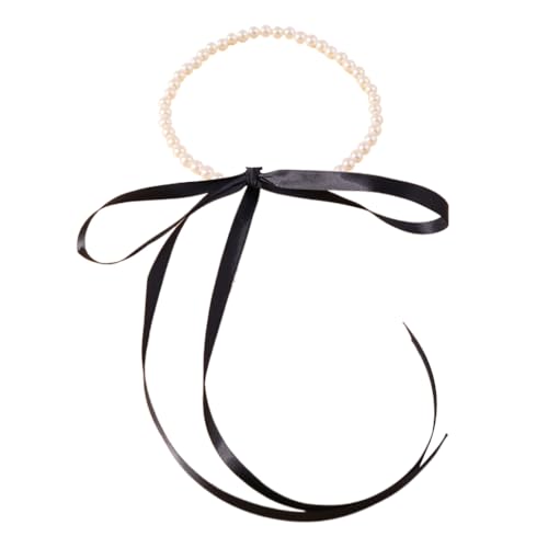 Fcnjsao Damen Halskette Elegant Grün Seide Halskette Mode Hals Accessoire Stilvolle Damen Halskette Einzigartige Halskette für Frauen, Imitationsperlen + Band von Fcnjsao