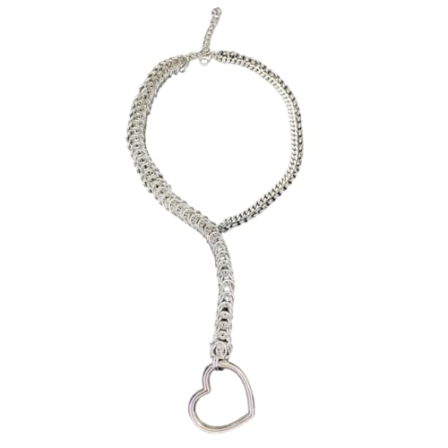 Fcnjsao Damen Halskette Hohl Herz Kette Halskette Einstellbare Länge Schlüsselbein Kette Einzigartiges Choker Stilvolles Accessoire für Frauen von Fcnjsao