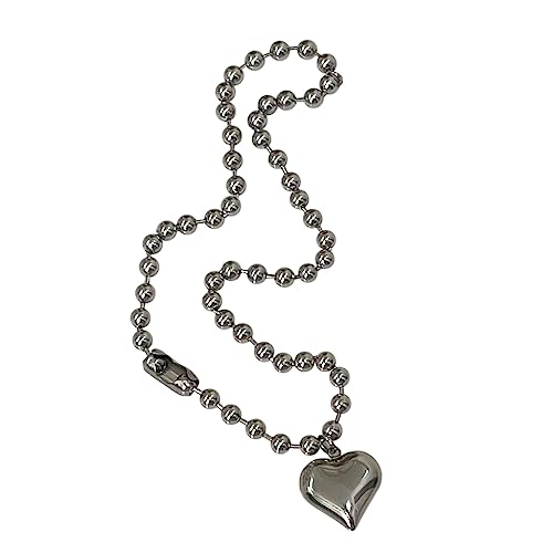 Fcnjsao Damen Halskette Mode Trend Leicht Luxus Herz Schlüsselbein Kette Temperament Einfache Kalt Silber Liebesform Halskette von Fcnjsao