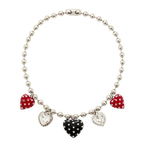 Fcnjsao Damen Halskette Mode Trend Liebe Diamanten Exquisite Schlüsselbeinkette Temperament Einfache Kalt Silber Liebe Halskette von Fcnjsao