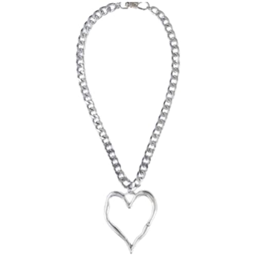Fcnjsao Damen Halskette Verstellbar Herz Anhänger Halskette Elegant Choker Charm Modische Kette Geeignet für Mode Individuell, Metall von Fcnjsao