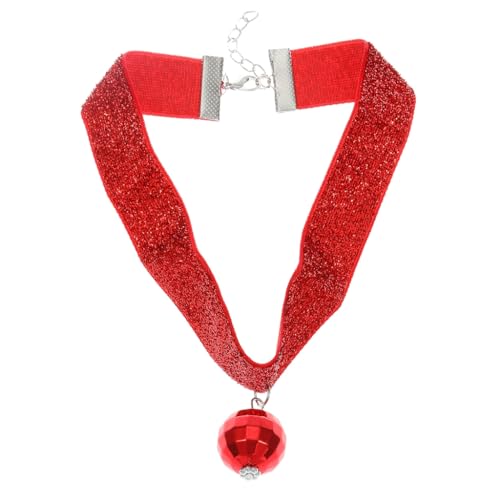 Fcnjsao Damen Halskette Vintage Spiegelball Ohrringe Damen Halskette Leuchtende Halsketten Set für Party Ohr Anhänger Set, Kunststoff und Legierung von Fcnjsao