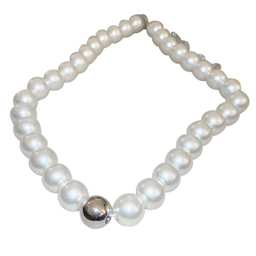 Fcnjsao Damen-Halskette mit coolem Herz-Anhänger, modische Imitationsperle, Choker-Halskette für Frauen, Punk-Accessoires, Kunstperlen und Legierung von Fcnjsao