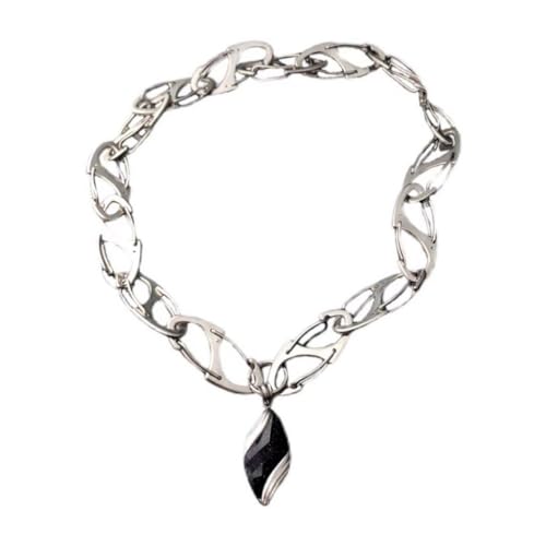 Fcnjsao Einzigartige Halskette mit eingelegtem Knopf, stilvolle Halskette, Halsschmuck für den täglichen Gebrauch von Fcnjsao