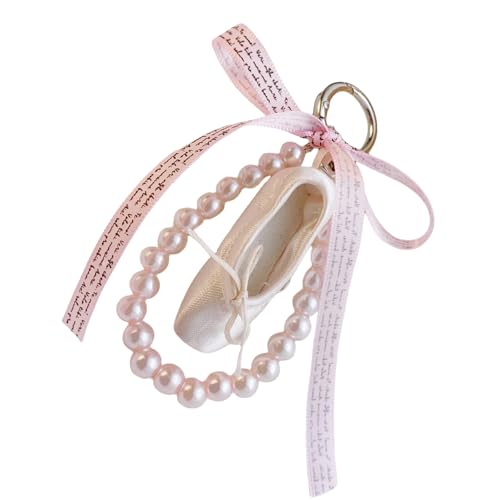 Fcnjsao Eleganter Ballett Slipper Keyring Robode Fashion Fashion Accessoire Mit Robusten Perlen Für Taschen Täglich Dekoration von Fcnjsao