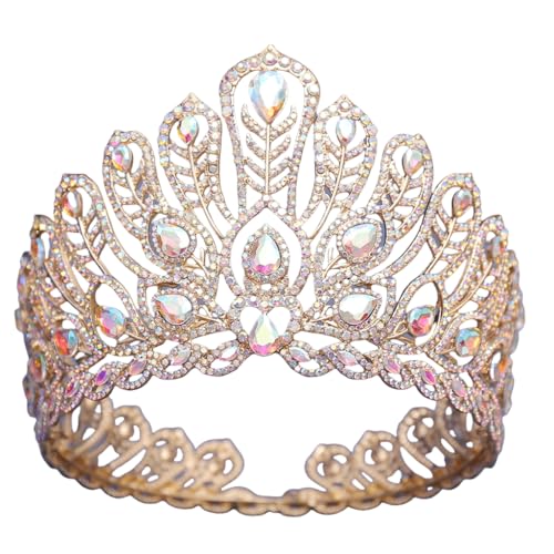 Fcnjsao Glitzernde Strass-Haarkronen, elegante Braut-Stirnbänder, Kronen mit Kristallen, für Hochzeitsveranstaltungen von Fcnjsao