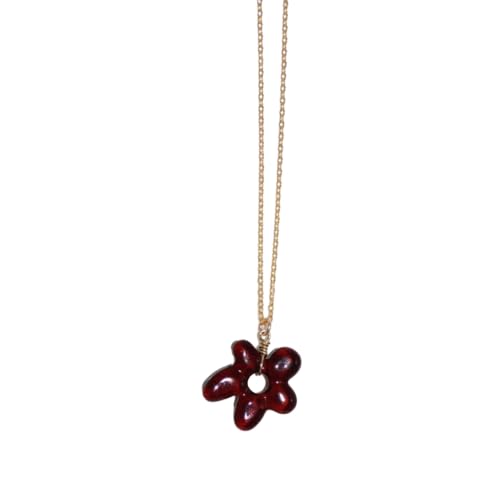 Fcnjsao Halskette mit Blumenanhänger, Legierung, Partyschmuck, Halsschmuck, kleiner Blumenanhänger, Choker für Mädchen, Glasierte Legierung Fcnjsao Halskette mit Blumenanhänger, Legierung, Partyschmuck, Halsschmuck, kleiner Blumenanhänger, Choker für Mädchen, Glasierte Legierung von Fcnjsao