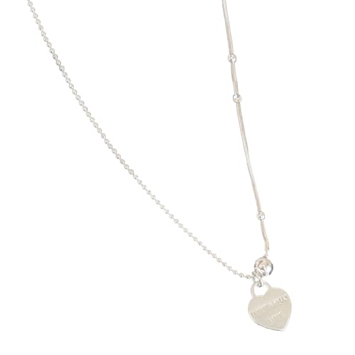 Fcnjsao Halskette mit Zirkon-Buchstaben und Perlen, Herz-Anhänger, hochwertige Halskette für Damen, elegant, anpassbar, verstellbar, Metall von Fcnjsao