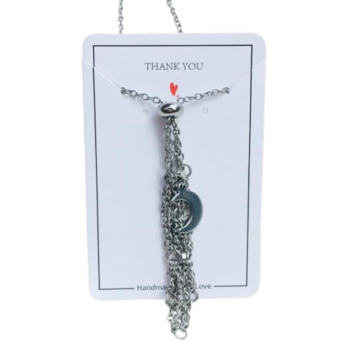 Fcnjsao Halskette mit natürlichem Kristallstein, verstellbare Kette, Netztaschen-Anhänger, Schlüsselbein-Kette, Halskette für den täglichen Gebrauch, Large, Metall von Fcnjsao