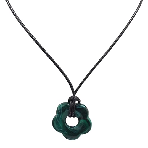 Fcnjsao Halsketten für Damen, Acryl-Blumen-Anhänger, Charm-Halskette, Wachslinie, Halskette, modische Choker-Kette, Damenschmuck, Acryl von Fcnjsao