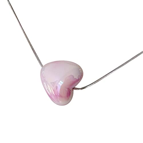 Fcnjsao Halsketten für Damen, koreanische süße coole Farbe, Liebeshalskette 2023, elegante Schlangenketten, Choker-Schmuck für Damen, Titanstahl von Fcnjsao