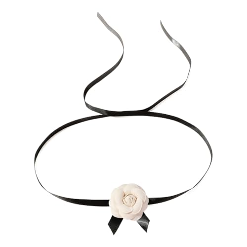 Fcnjsao Halsketten für Damen, modische Blumen-Halskette, Schmuck, Schnürung, Choker-Halsketten, exquisite Halskette, Stoff Fcnjsao Halsketten für Damen, modische Blumen-Halskette, Schmuck, Schnürung, Choker-Halsketten, exquisite Halskette, Stoff von Fcnjsao