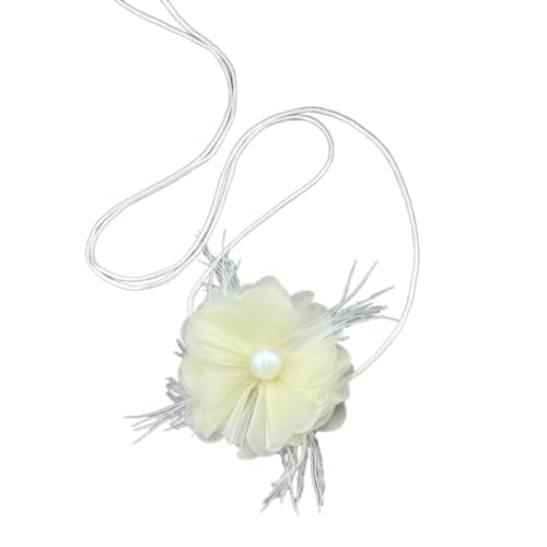 Fcnjsao Halsketten für Frauen, französische Blume, Halskette, Schlüsselbeinkette, verstellbare Schleife, geknotete Seil-Halsketten für Frauen, Stoff Fcnjsao Halsketten für Frauen, französische Blume, Halskette, Schlüsselbeinkette, verstellbare Schleife, geknotete Seil-Halsketten für Frauen, Stoff von Fcnjsao