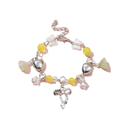 Fcnjsao Handgefertigte Kristallperlen Halskette/Armband Stilvolle Farbenfrohe Perlen Accessoire Mode Schmuck Für Mädchen Und Frauen von Fcnjsao