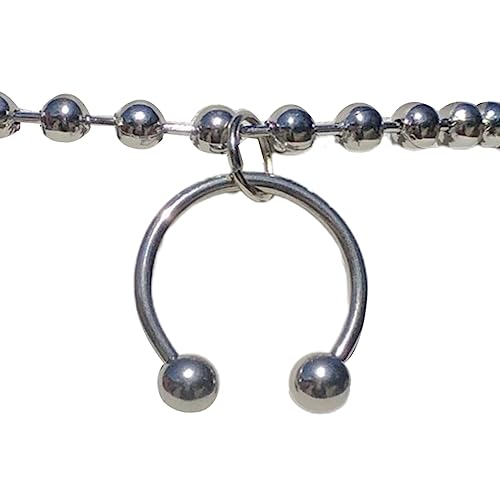 Fcnjsao Hip Hop Punk Metall C Typ Anhänger Halsketten für Männer Frauen Mode Hals Ketten Schmuck Coole Perlen Nachtclub Choker von Fcnjsao