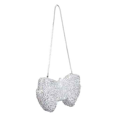 Fcnjsao Legierung Handheld Abendbecher Mit Schmetterlingsbögen Strassstack Crossbody Handtasche Party Geldbörse Raffinierte Party Clutch von Fcnjsao