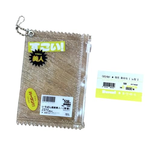 Fcnjsao Mode Clear PVC Reißverschlussbeutel Charme Eleganer Fotokartenorganisator Keyring Tragbarer Fotokartenschutzhülle von Fcnjsao