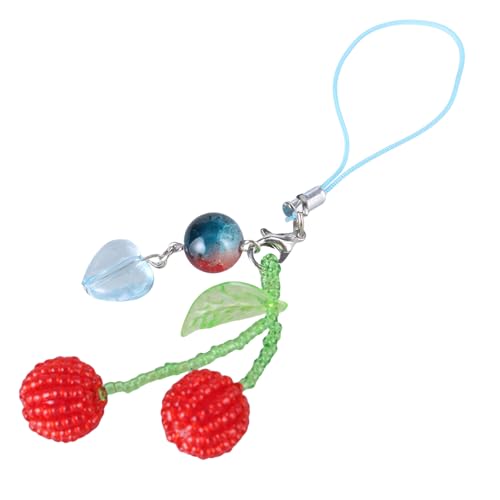 Fcnjsao Modische Perlenkirschen Hängen Anhänger Telefon Charme Lanyard Tasche Schlüsselbeutel Dekoration Brieftasche Anhänger Fcnjsao Modische Perlenkirschen Hängen Anhänger Telefon Charme Lanyard Tasche Schlüsselbeutel Dekoration Brieftasche Anhänger von Fcnjsao