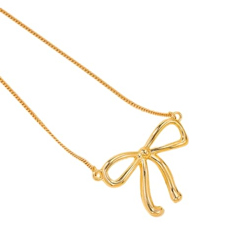 Fcnjsao Modische Schleife Halskette Bowknot Anhänger Halskette Verstellbare Kette Choker Handgemachte Schlüsselbeinkette Geschenke für Frauen, Big bow, Metall Fcnjsao Modische Schleife Halskette Bowknot Anhänger Halskette Verstellbare Kette Choker Handgemachte Schlüsselbeinkette Geschenke für Frauen, Big bow, Metall von Fcnjsao